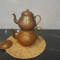 کتری قوری یک‌ونیم  لیتری مسی قدیمی سنگین