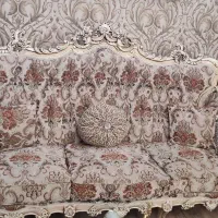 مبلمان استیل ۹ نفره همراه با میز عسلی و جلو مبلی