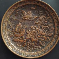 دیوارکوب مسی طرح گل و پرنده
