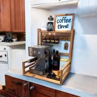 استند چوبی دستگاه اسپرسوساز استند پاسماوری جاادویه