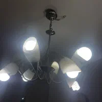 لوستر8شاخه استیل|لوستر و چراغ آویز|رشت, پستک|دیوار