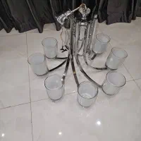 لوستر ۸ شاخه استیل نو|لوستر و چراغ آویز|اصفهان, فیض|دیوار