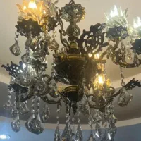 ۲عدد لوستر پذیرایی و۱عدد اشپزخونه برنز سه طوق