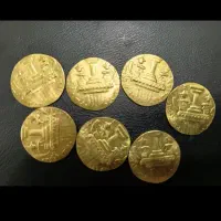 سکه های برنجی باابکاری طلا
