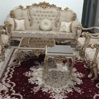 ست ۹ نفری مبل سلطنتی با سه عدد جلو مبلی نو