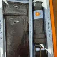 ست کیف و کمربند چرم مصنوعی