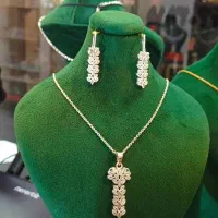 نیم ست تراش نقره مدل طلا سفید