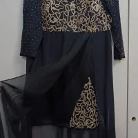 لباس مجلسی دخترانه سایز تا ۴۶ مشکی طلایی حریر|لباس|تهران, گرگان|دیوار