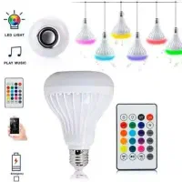 لامپ RGB هفت رنگ اسپیکردار بلوتوثی همراه با ریموت