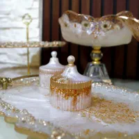 ظروف با گل بابونه طبیعی به علاوه یادگیری|ظروف سرو و پذیرایی|گنبد کاووس, |دیوار