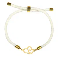 دستبند بند و طلا 18 عیار زنانه فرشته مدل دوقلب