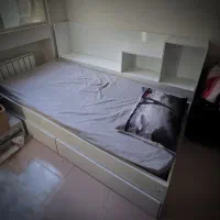 تخت خواب یک نفره+دو کشو،کمد مخفی،دوکتابخانه
