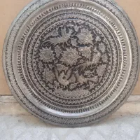سینی مسی قلمکاری|کلکسیون اشیاء عتیقه|اصفهان, سنبلستان|دیوار