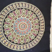 رومیزی سورمه ایی با نخ گیاهی