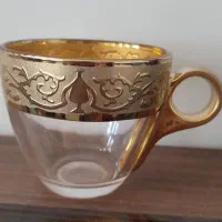 فنجان طرح خط طلا ۵ دست