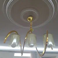 لوستر ۳شعله فنری طلایی