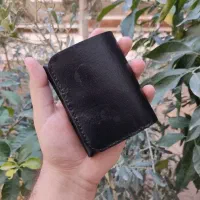 کیف پول جیبی چرم طبیعی گاوی تمام دستدوز