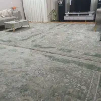 فرش ۹متری مدرن سبز و طوسی