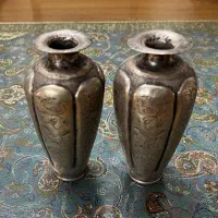 جفت گلدان نقره