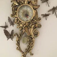 ساعت دیواری چوبی منبت