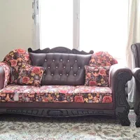 مبل ۷ نفره راحتی چرم وپارچه