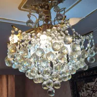 لوستر ۸شاخه طلایی|لوستر و چراغ آویز|قزوین, |دیوار