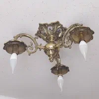 لوستر سقفی برنجی سنگین آذر برنج ۷ عدد