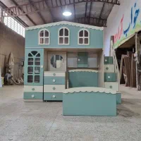 تخت دو طبقه طرح کلبه وکیوم