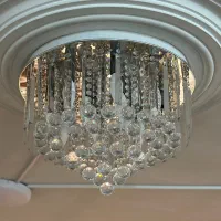 لوستر کاردی گوی ترکیبی قطر 55 سانت - کریستالی