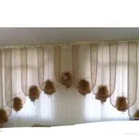 پرده لاله واژگون حریر قهوه ای