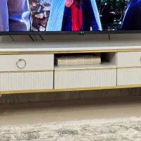 میز تلویزیون سفید طلایی مدل مدرن|میز تلویزیون|ری, فیروزآبادی|دیوار