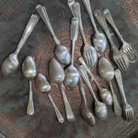 ست تکنفره قاشق و چنگال نوربلین|کلکسیون اشیاء عتیقه|ساری, |دیوار