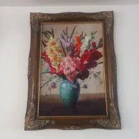 تابلو فرش ماشینی طرح گلدان