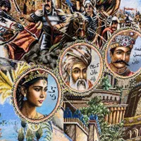 تابلو فرش سلاطین ایران دارای ۵۴ چهره|تابلو فرش|مشکیندشت, |دیوار