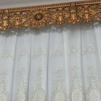 پرده حریر گلدوزی شده ترکی|پرده، رانر، رومیزی|بندرعباس, |دیوار