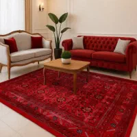 فرش طرح تینا قرمز و انواع فرش رنگ لاکی