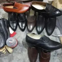 کفش قیصری پاشنه تخم مرغی تمام چرم گاوی