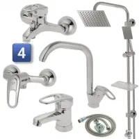 بسته کامل شیرآلات ۶ تکه کروم قیمت ۴۹۵۰ /جنس مرغوب|مصالح و تجهیزات ساختمان|قم, انسجام|دیوار