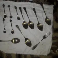 ۶ عدد قاشوق قدیمی۶ عددچای خوری ۱عدد چنگال|کلکسیون اشیاء عتیقه|تهران, جوادیه|دیوار