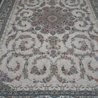 یک جفت فرش 9متری کرم رنگ هزارشانه تراکم3000