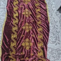 رومیزی قدیمی مخمل زرشکی