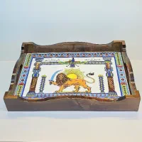 سینی پذیرای کاشی هفت رنگ طرح پرسپولیس