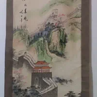 طومار نقاشی ابریشم چینی دوره چینگ