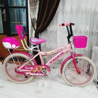 دوچرخه سایز 20دخترانه خوشرنگ طوقه آلومینیوم نو