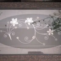تابلو گل برجسته نقره