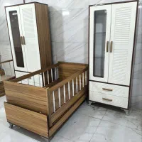 کمد دو درب کودک  تخت نوزاد گهواره ای سرویس سیسمونی