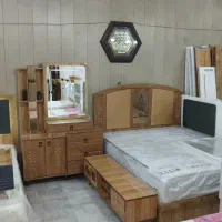 سرویس خواب ۲،آیینه دراور،کمد پاتختی فقط۱۳ت|تخت و سرویس خواب|گلبهار, شهر جدید گلبهار|دیوار