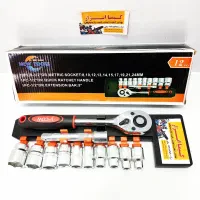 جعبه بکس ۱۲ پارچه ریلی y-cow (سایز۸تا۲۴) بوکس آچار