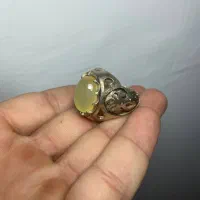 انگشتر عقیق لیمویی یمنی