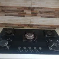 گاز توکار ۵ شعله صفحه شیشه ای